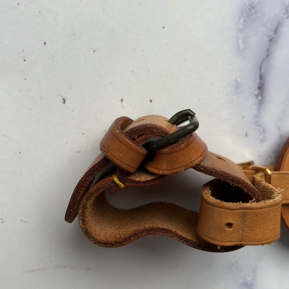 Authentic Louis Vuitton Vachetta Leather Luggage Tag with Buckle Strap - Picture 9 of 9